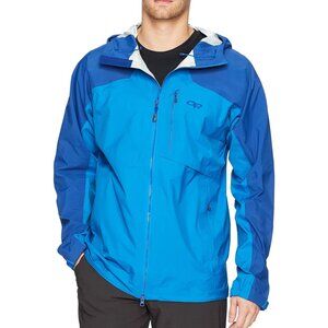Outdoor Research Men's Blue Bolin Full-Zip Windbreaker Rain Jacket Size M
